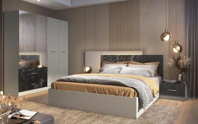 Set dormitor Morato cu iluminare LED + saltea cu o fata Neo dream 160/200 Set dormitor cu iluminare LED + saltea 160/200